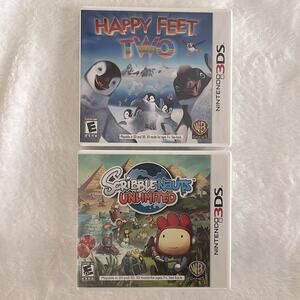 Nintendo 3DS games Scribble Nauts Unlimited & Happy Feet Two Warner Brothers E+